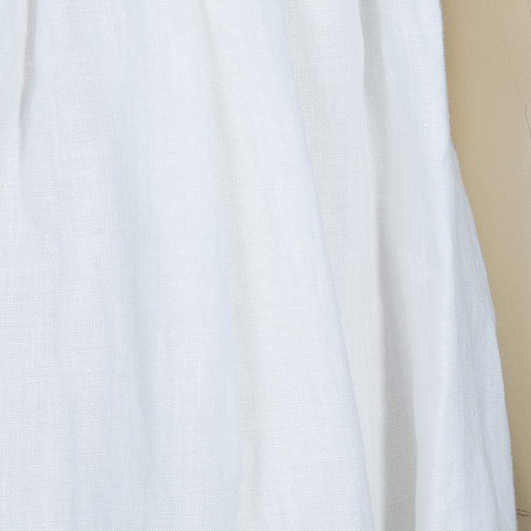 Pre Owned Scervino Street Girls White Rosette Detail Linen Dress 6 Yrs 