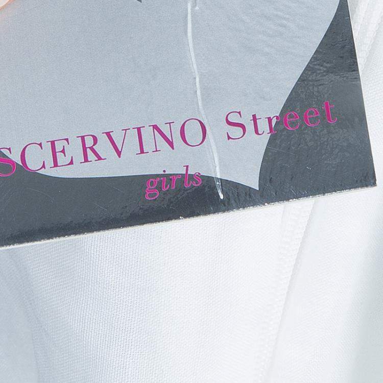 Pre Owned Scervino Street Girls White Rosette Detail Linen Dress 6 Yrs 