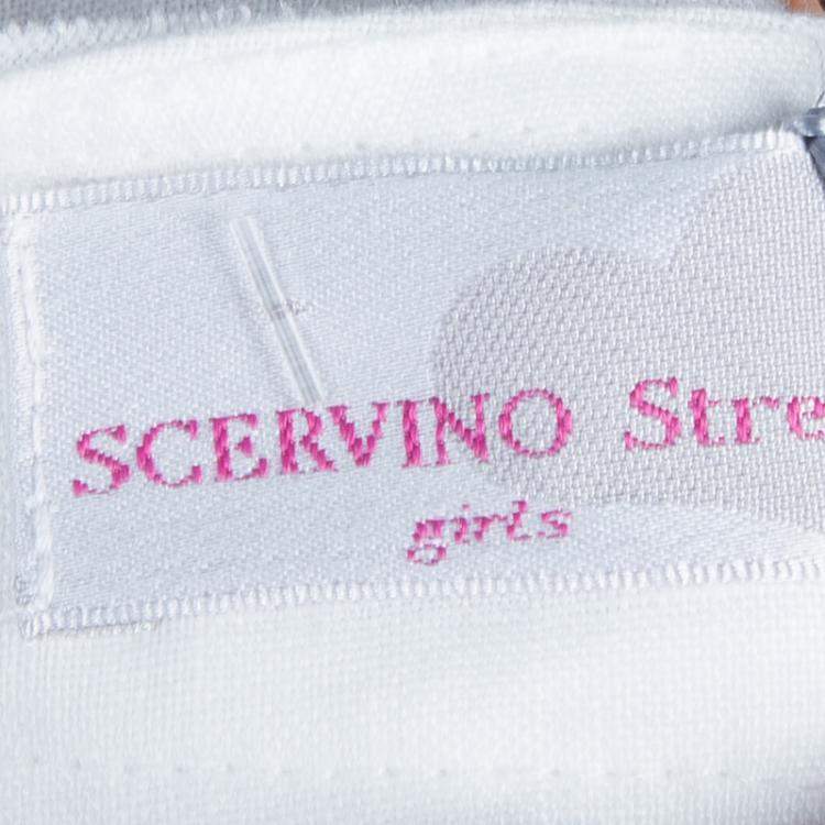 Pre Owned Scervino Street Girls White Rosette Detail Linen Dress 6 Yrs 