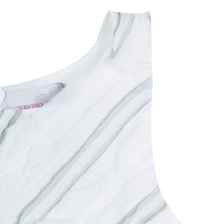 Pre Owned Scervino Street Girls White Bodice Detail Sleeveless Dress 6 Yrs 