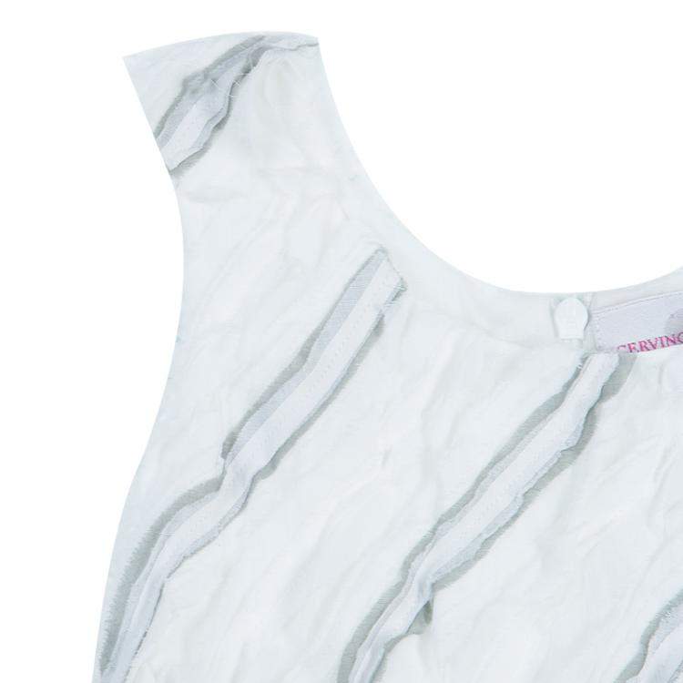 Pre Owned Scervino Street Girls White Bodice Detail Sleeveless Dress 6 Yrs 