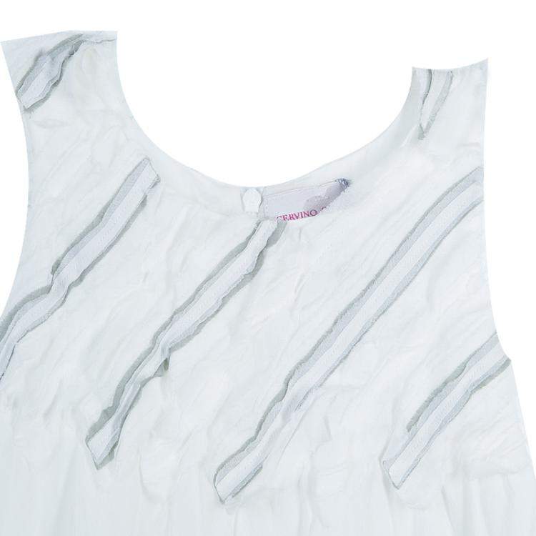 Pre Owned Scervino Street Girls White Bodice Detail Sleeveless Dress 6 Yrs 