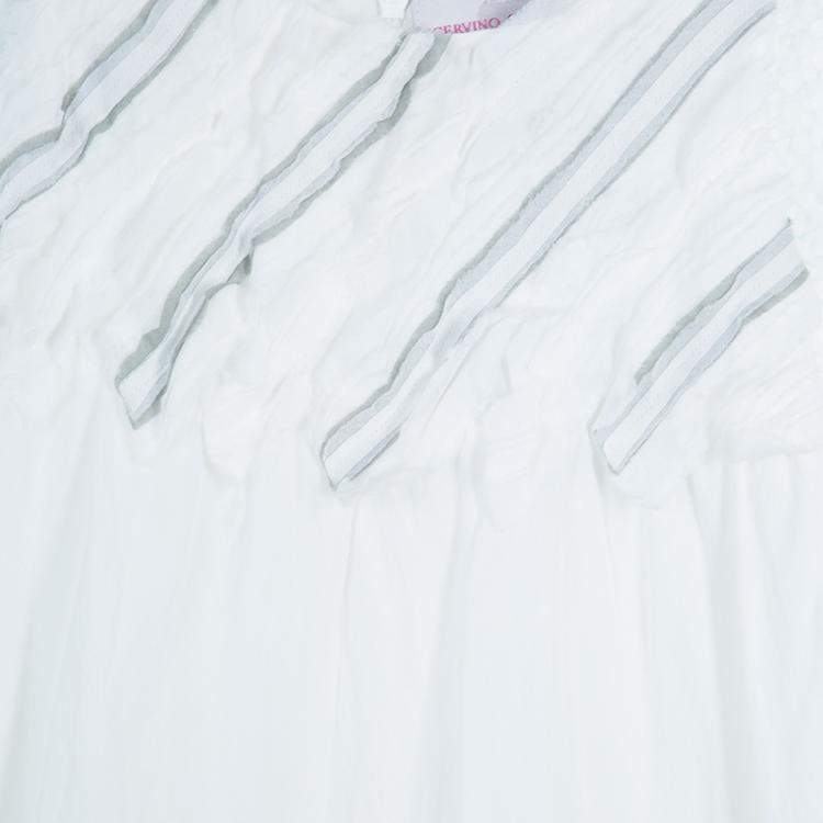 Pre Owned Scervino Street Girls White Bodice Detail Sleeveless Dress 6 Yrs 