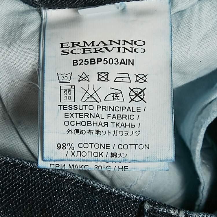 Pre Owned Ermanno Scervino Junior Studded Denim Jeans 8 Yrs Waist 24"