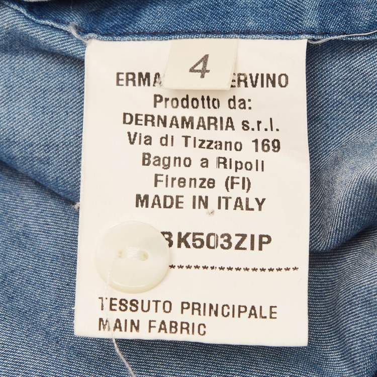 Pre Owned Ermanno Scervino Junior Navy Blue Lace Trim Camicia Blouse 4 Yrs 