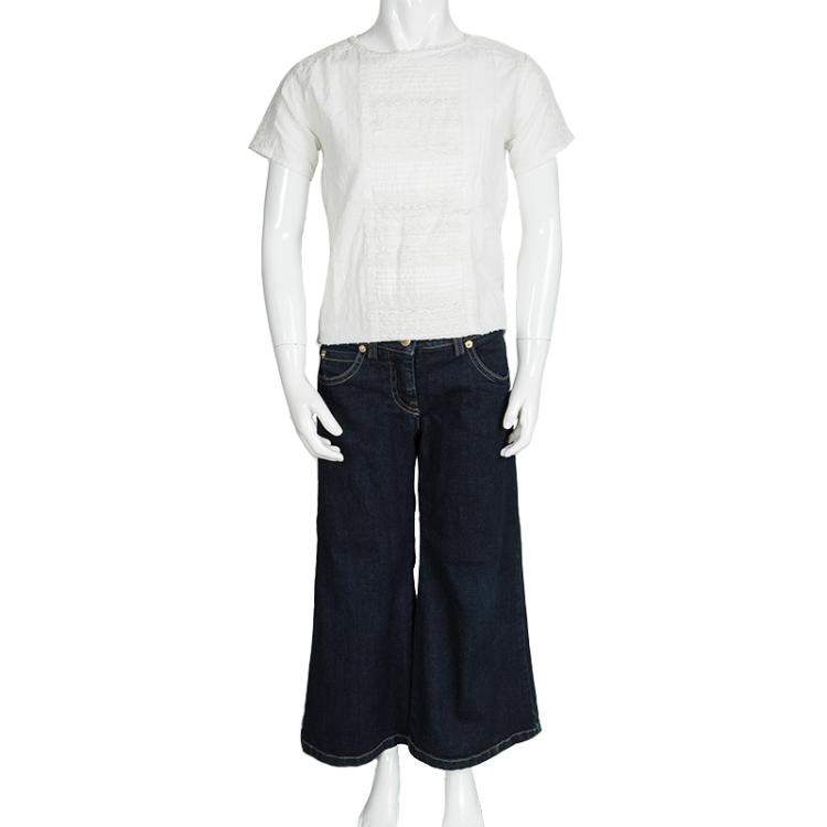 Pre Owned Ermanno Scervino Junior Indigo Dark Wash Denim Flared Jeans 8 Yrs