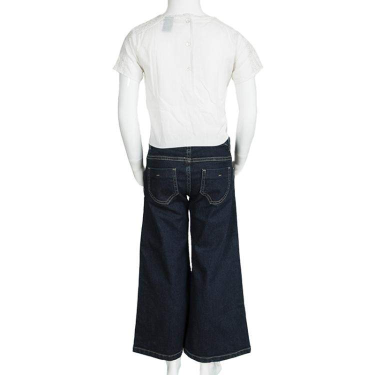 Pre Owned Ermanno Scervino Junior Indigo Dark Wash Denim Flared Jeans 8 Yrs