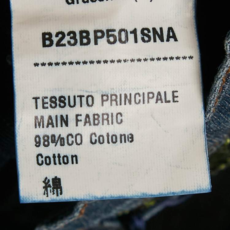 Pre Owned Ermanno Scervino Junior Blue Denim Sequin Detail 12 Yrs Waist 26"