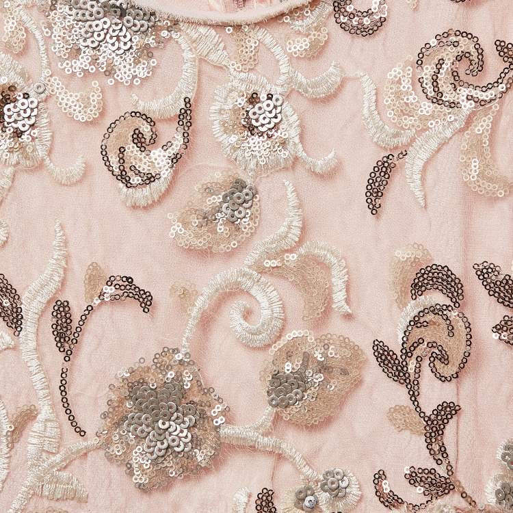 Pre Owned Ermanno Scervino Junior Pink Sequin Crepe Sleeveless Dress 6 Yrs