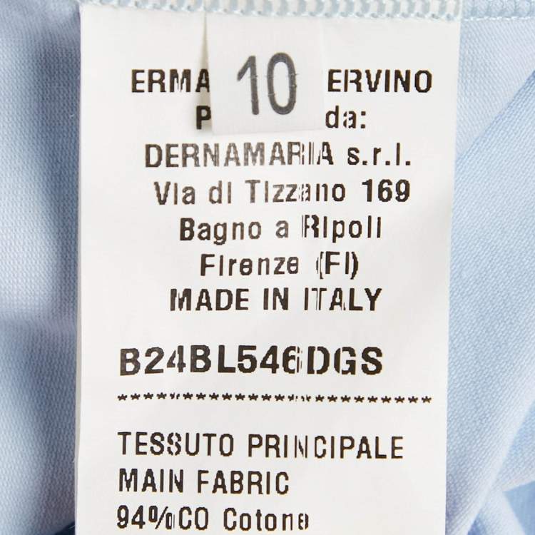 Pre Owned Ermanno Scervino Blue Sequin Crepe and Cotton Knit Sleeveless Top 10 Yrs