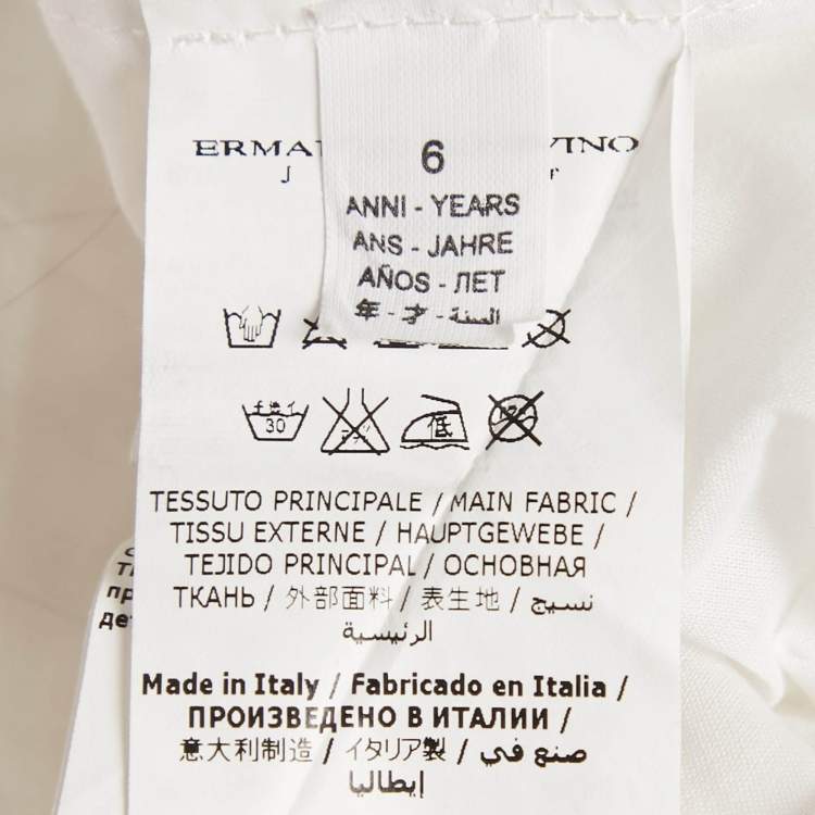Pre Owned Ermanno Scervino Kids White Floral Embroidery and Applique Organza Dress 6 Yrs