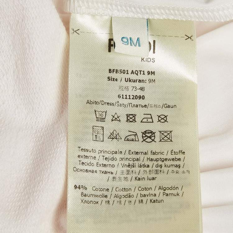 Pre Owned Fendi Kids Pink Teddy Print Cotton Dress 9M