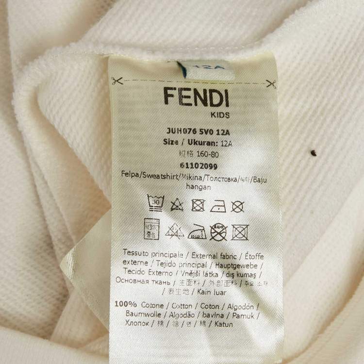 Pre Owned Fendi x FRGMT x Pokémon White Printed Cotton Hoodie 12 Yrs 