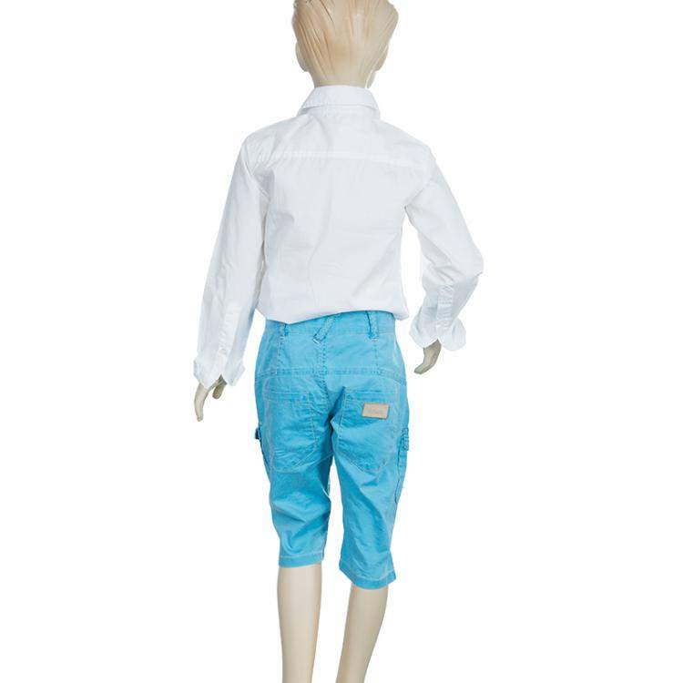 Pre Owned Fendi Kids Light Blue Zucchino Detail Print Shorts 6 Yrs 