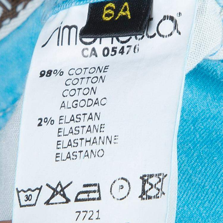 Pre Owned Fendi Kids Light Blue Zucchino Detail Print Shorts 6 Yrs 