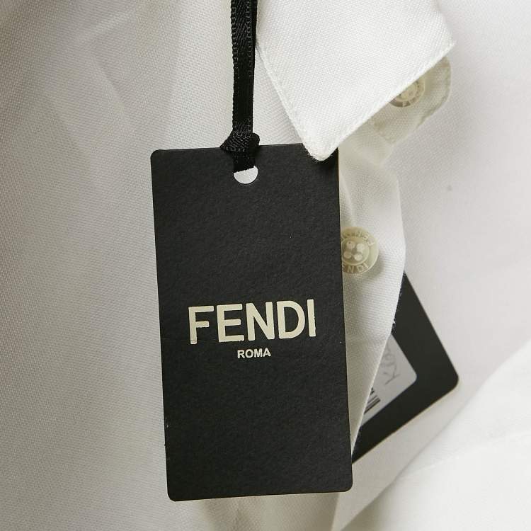 Pre Owned Fendi Kids White Bulb Print Cotton Shirt Size 12 Yrs