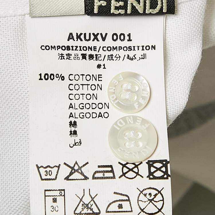 Pre Owned Fendi Kids White Bulb Print Cotton Shirt Size 12 Yrs