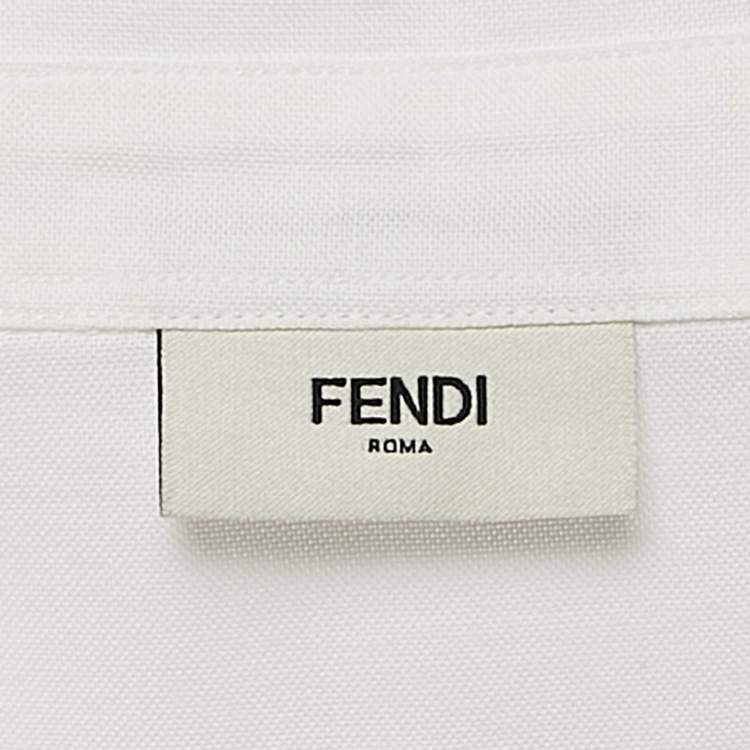Pre Owned Fendi Kids White Bulb Print Cotton Shirt Size 12 Yrs