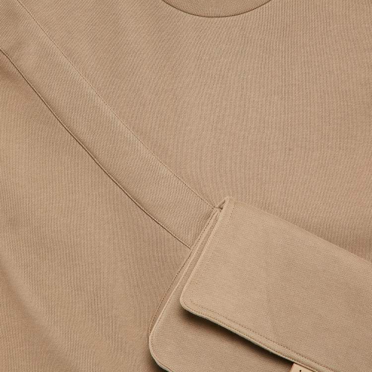 Pre Owned Fendi Kids Beige/Black Cotton Knit Baguette Bag Sweatshirt and Sweatpants Set 12+ Yrs
