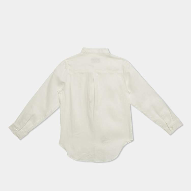 Pre Owned Fendi Kids White Linen Button Front Shirt 6 Yrs 