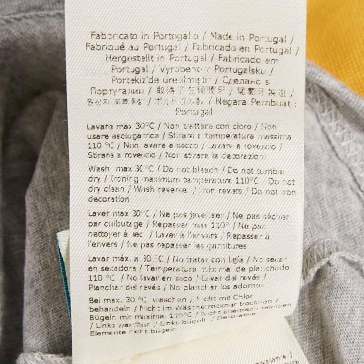 Pre Owned Fendi Kids Yellow/Grey Cotton Knit T-Shirt and Trackpants Set 6M