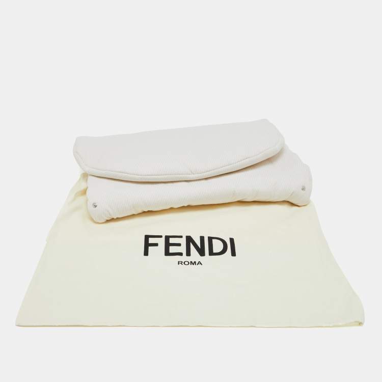 Pre Owned Fendi Kids Cream/White FF Logo Cotton Baby Sleeping Bag