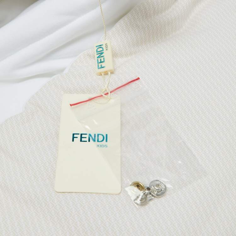 Pre Owned Fendi Kids Cream/White FF Logo Cotton Baby Sleeping Bag