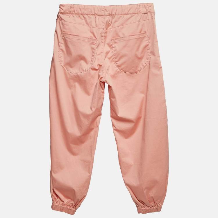 Pre Owned Fendi Kids Pink Stretch Satin Jogger Pants 8 Yrs