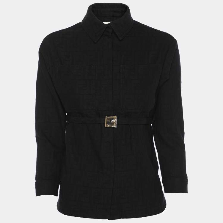 Pre Owned Fendi Black FF Motif Cotton Long Sleeved Jacket 6Yrs