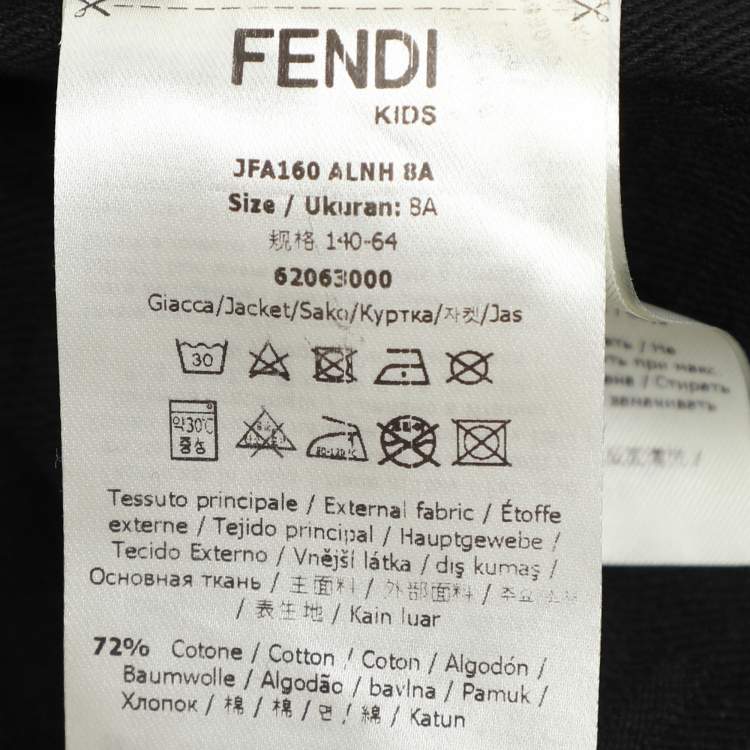 Pre Owned Fendi Black FF Motif Cotton Long Sleeved Jacket 6Yrs