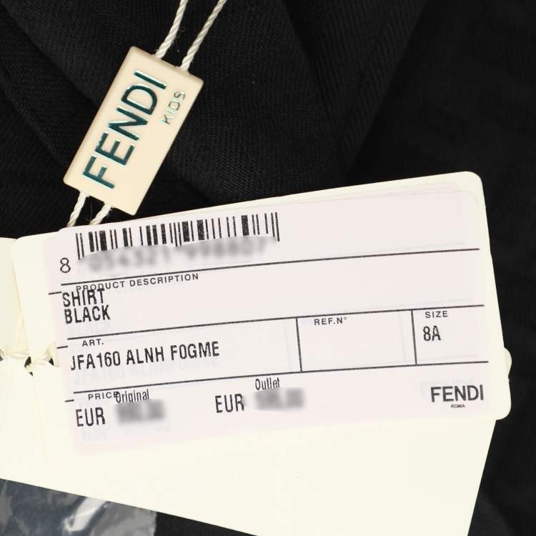 Pre Owned Fendi Black FF Motif Cotton Long Sleeved Jacket 6Yrs
