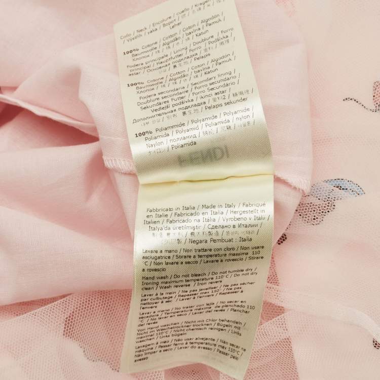 Pre Owned Fendi Kids Pink Teddy Pois Pop Print Cotton Dress Set 6M