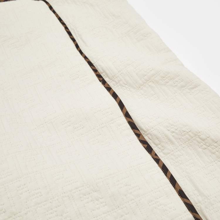 Pre Owned Fendi Kids Beige FF Quilted Baby Sleeping Bag 