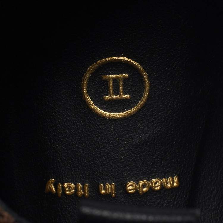 Pre Owned Fendi Size 2 Brown Zucca Knit Fabric Slip On Sneakers