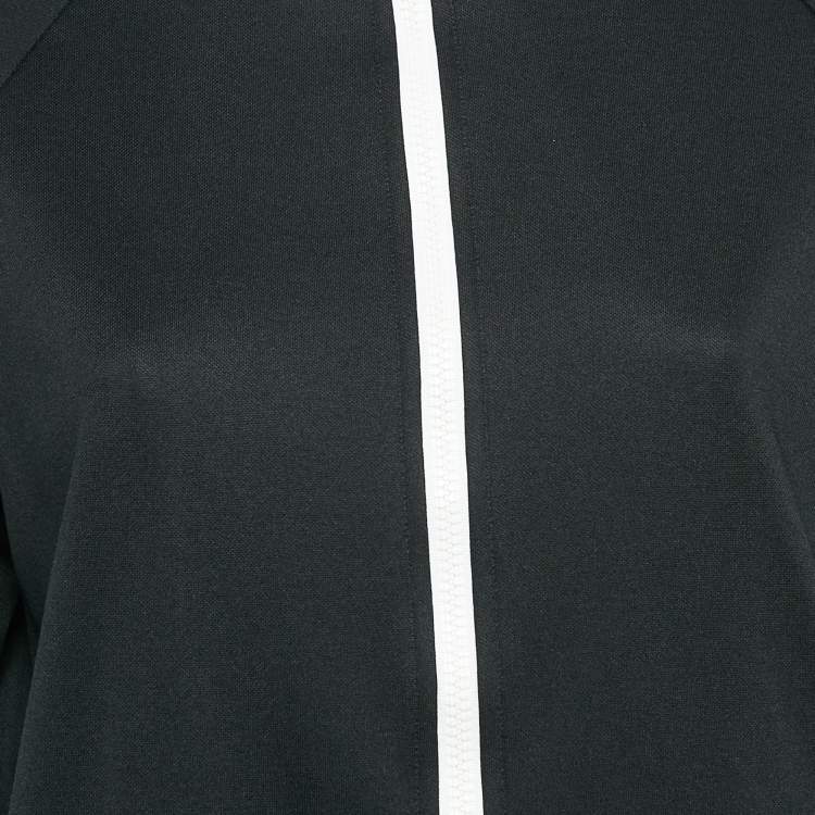Pre Owned Fendi Kids Black Jersey Logo Tape Trimmed Zip-Up Jacket 12+ Yrs