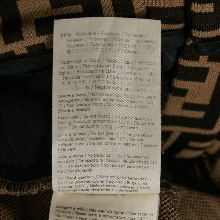 Pre Owned Fendi Kids Brown Zucca Pattern Jacquard Knit Shorts 10 Yrs