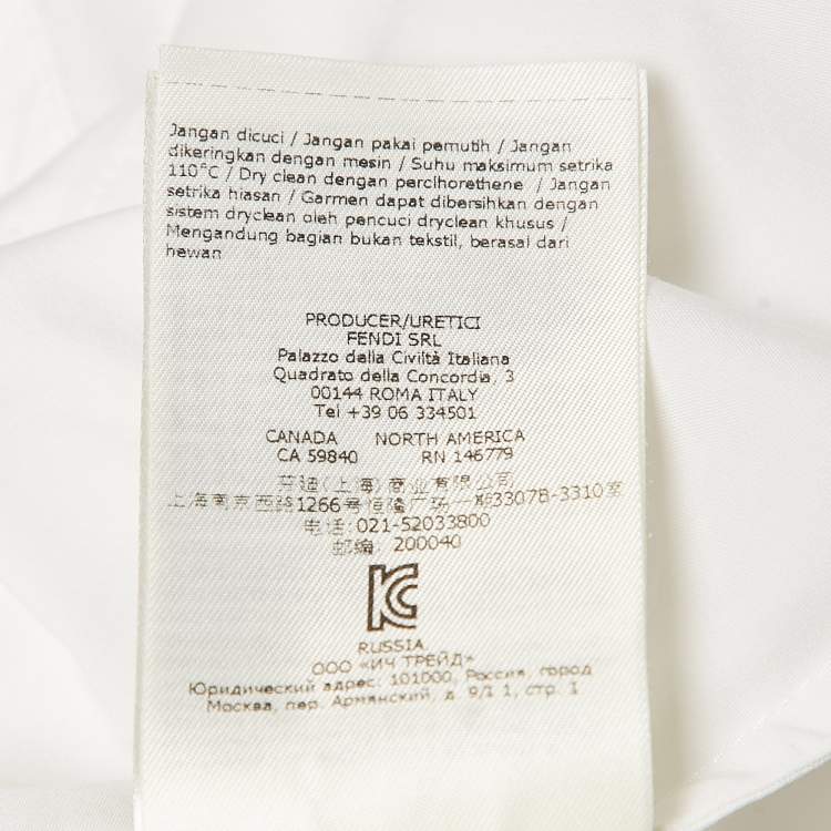 Pre Owned Fendi Kids White Cotton Blend Shirt 18M