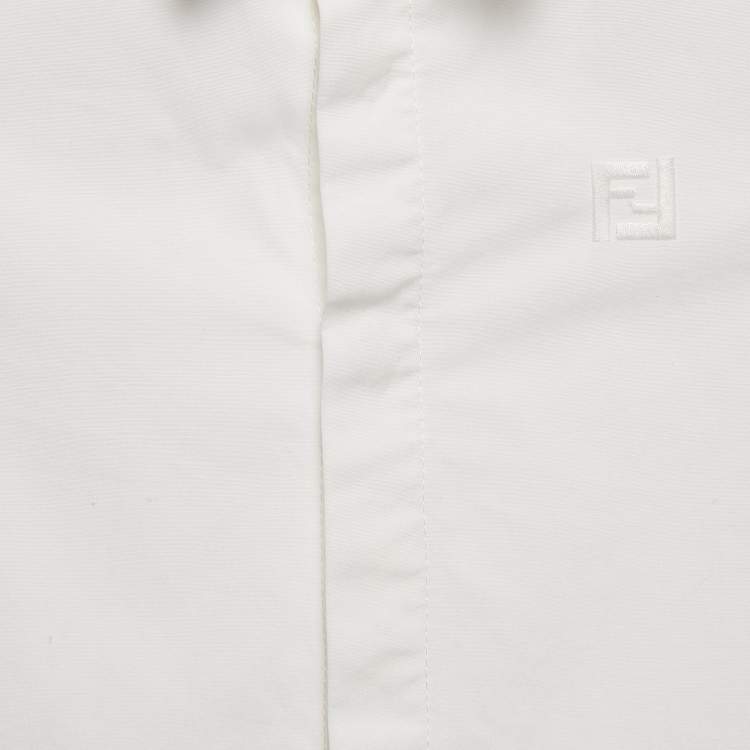 Pre Owned Fendi Kids White Cotton Blend Shirt 18M