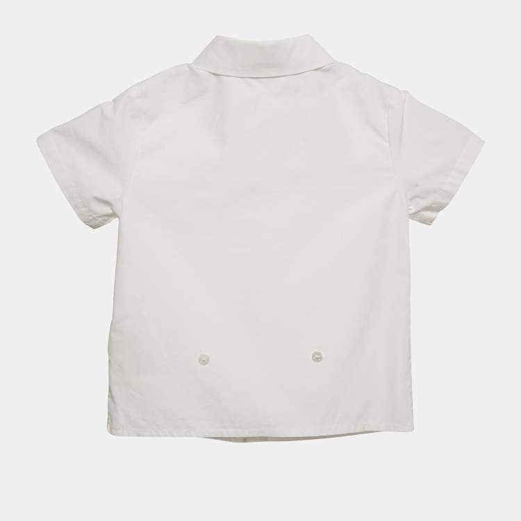 Pre Owned Fendi Kids White Cotton Blend Shirt 18M