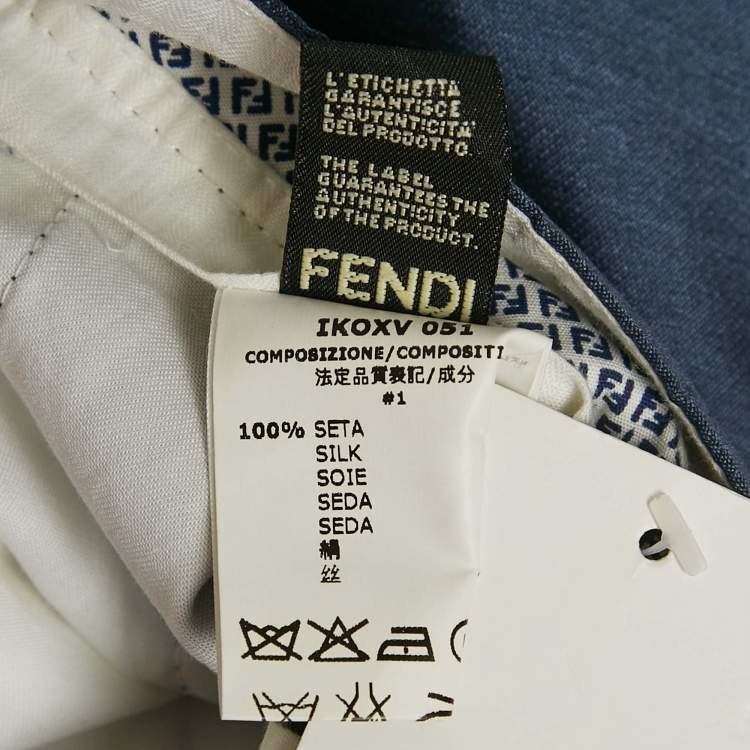 Pre Owned Fendi Kids Blue Silk Trousers 8 Yrs