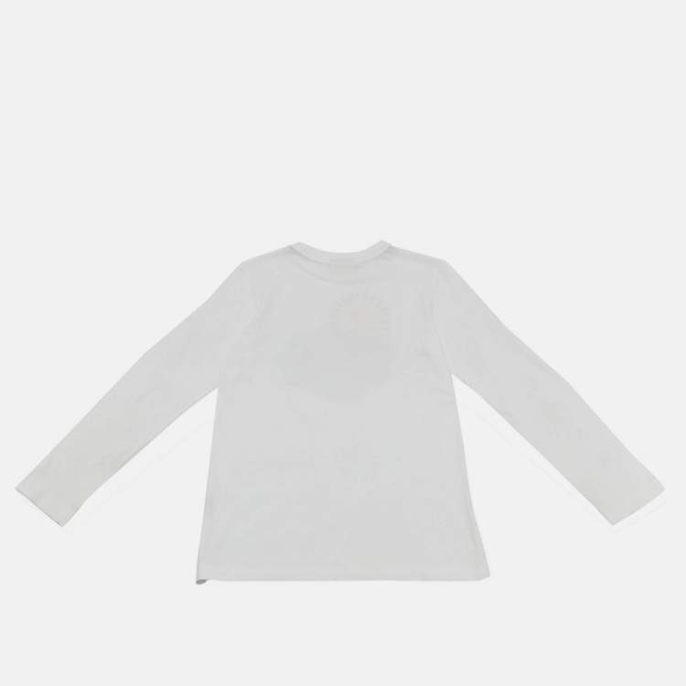 Pre Owned Fendi Kids White Fendi Cloud Print Jersey T-Shirt 7 Yrs