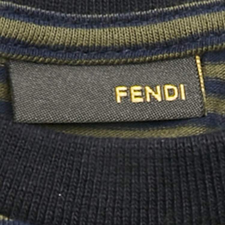 Pre Owned Fend Kids Grey /White Top Cotton & Denim 3 Piece Set 18 Months 
