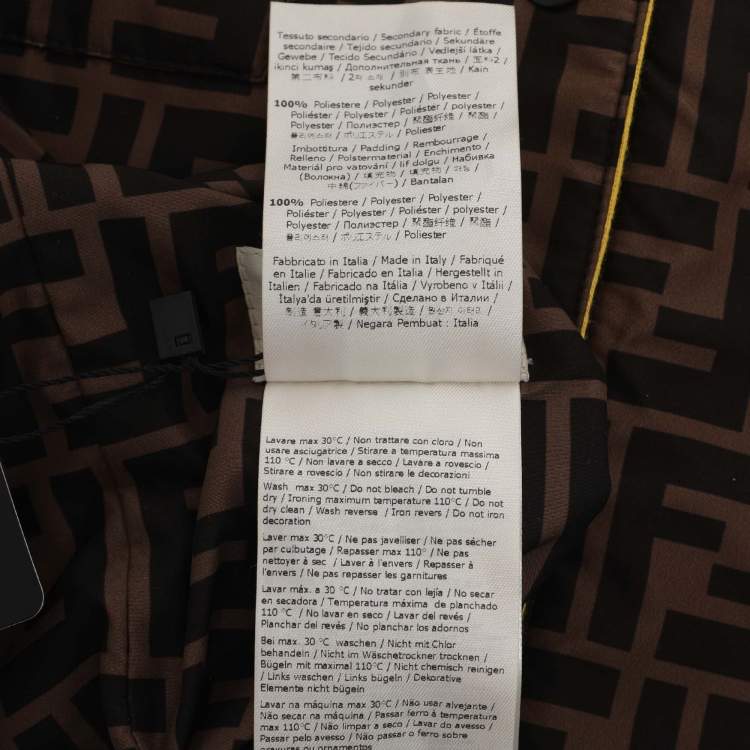 Pre Owned Fendi Brown/Yellow Zucca Print Polyester and Cotton Jacket Set 8-10 Years