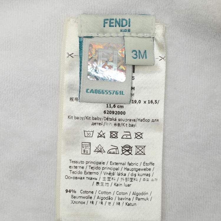 Pre Owned Fendi Light Beige Stretch Cotton Jumpsuit 3 Months