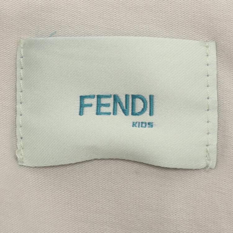 Pre Owned Fendi Light Beige Stretch Cotton Jumpsuit 3 Months