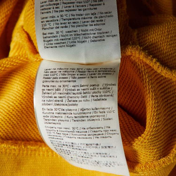 Pre Owned Fendi Yellow Logo Embossed Cotton Hooded Sweatshirt 12 Yrs