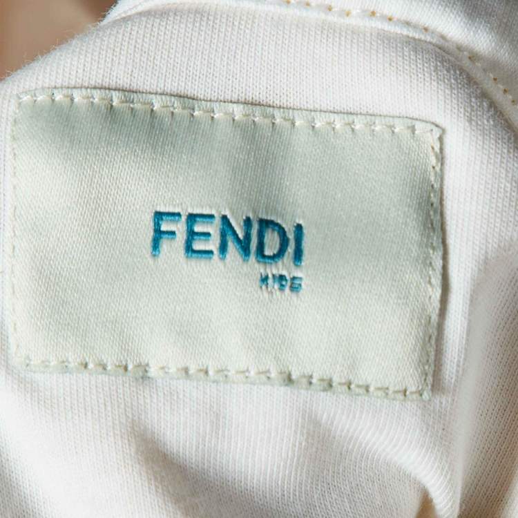Pre Owned Fendi Yellow Logo Embossed Cotton Hooded Sweatshirt 12 Yrs