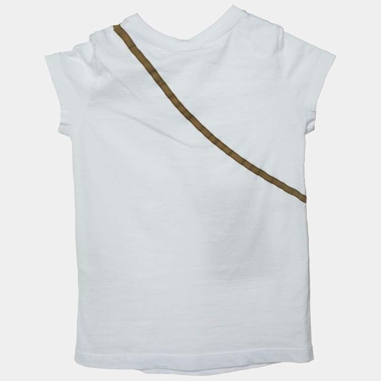 Pre Owned Fendi White FF Bag Print Cotton T-Shirt 4 Yrs