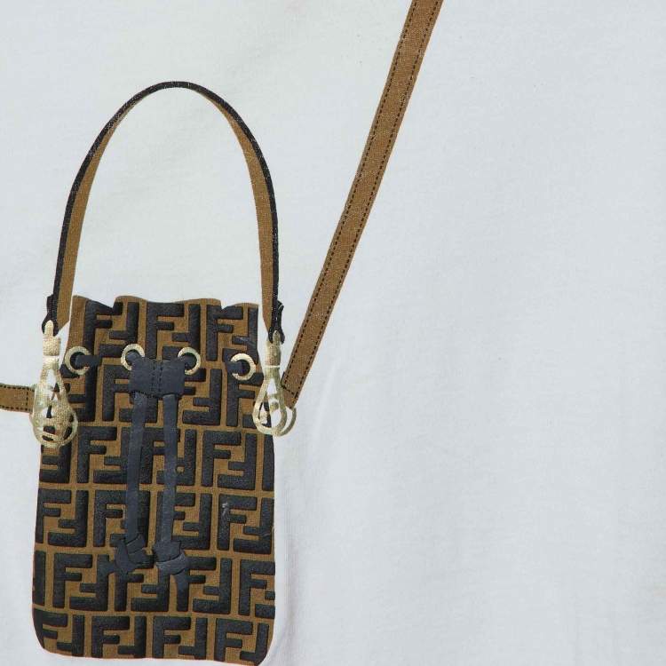 Pre Owned Fendi White FF Bag Print Cotton T-Shirt 4 Yrs