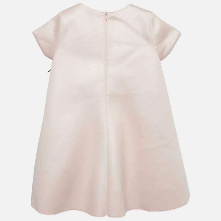 Pre Owned Fendi Kids Pink Neoprene Bow Detail Dress 3 Yrs 